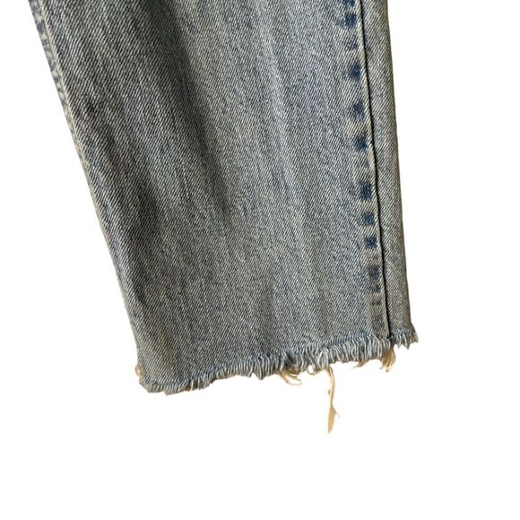 Abercrombie & Fitch Denim Super Skinny Jeans Sz 28x32 90s Light Wash Raw Hem - Picture 5 of 14